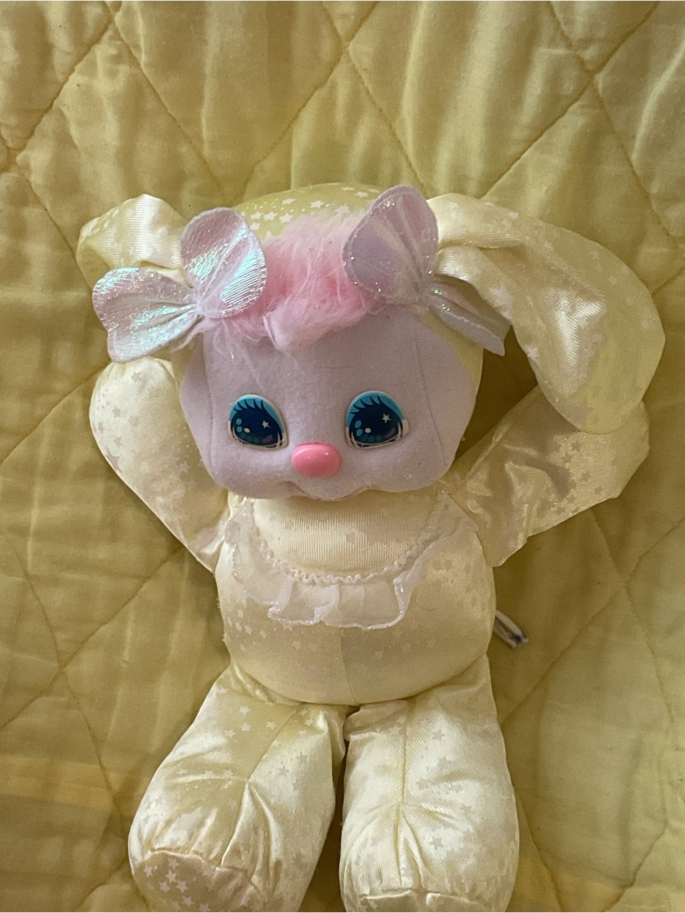 VTG.1989 Mattel PJ Sparks Sparklins Plush Toy Glows n Dark 13”